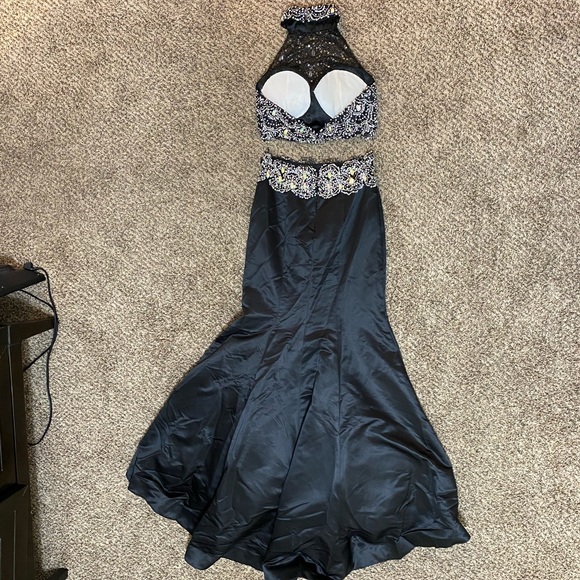 NWT Rachel Allan Black Two Piece Gown - Picture 5 of 7